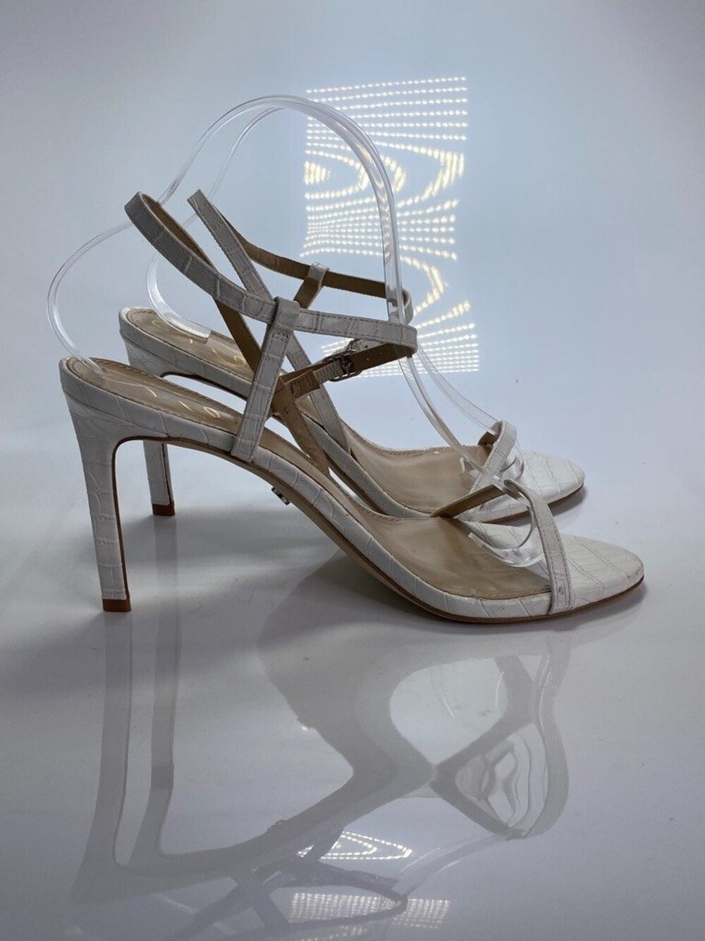 Sam Edelman Women's Croc White Strap Doran Heel Sandal Sz 11